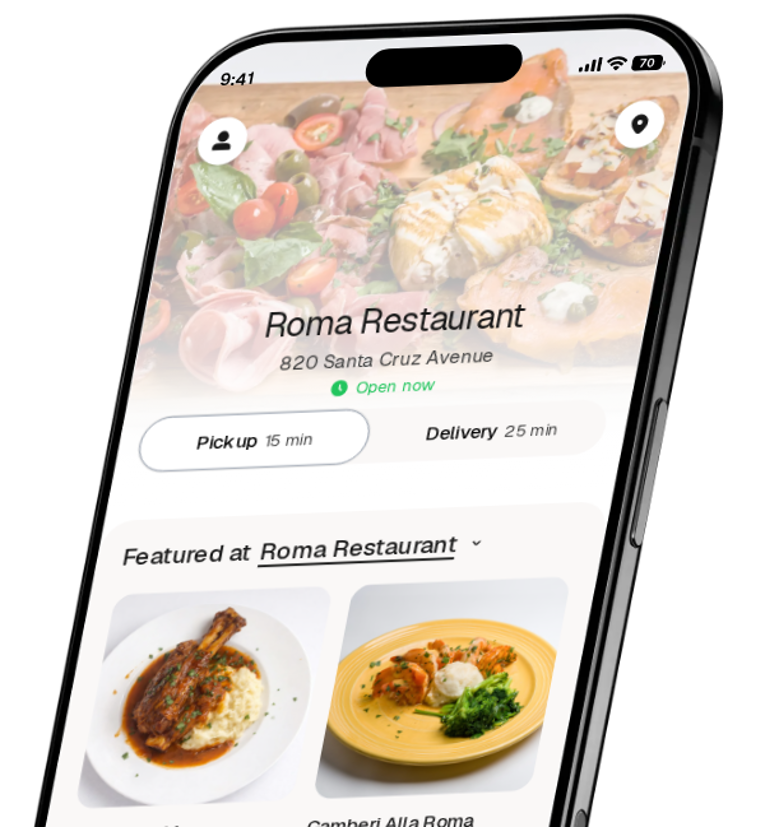 Roma Restaurant app preview