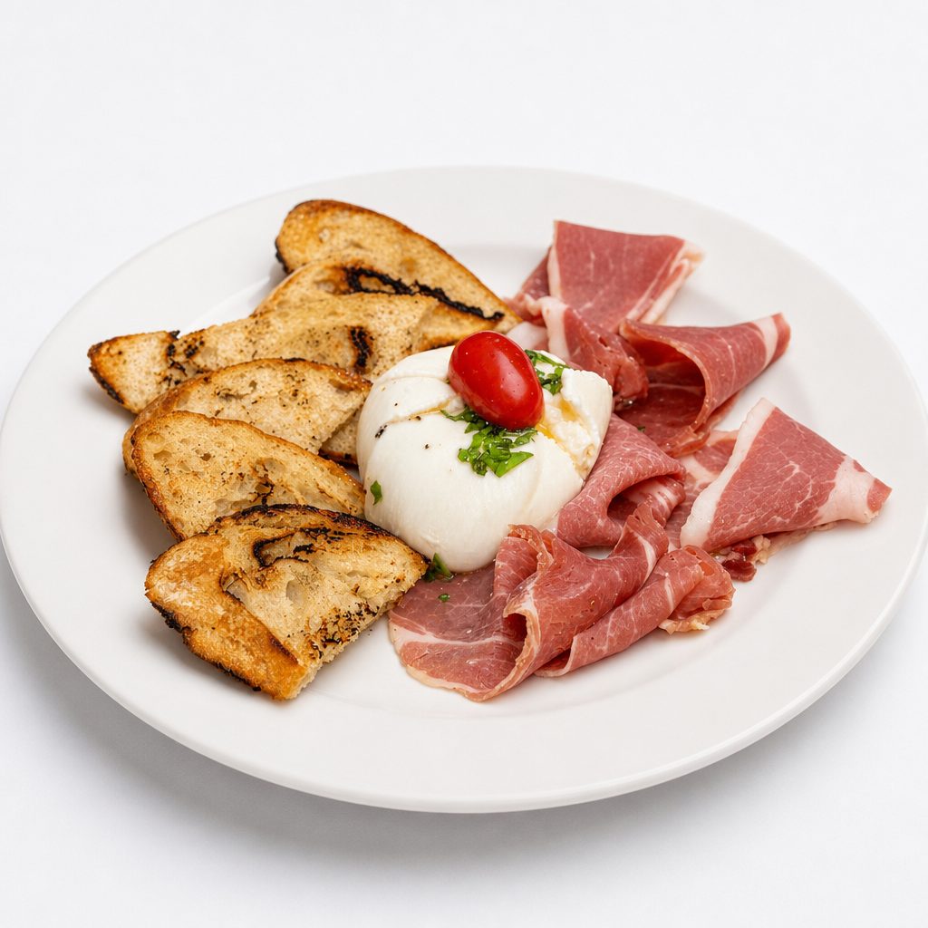 Burrata con Prosciutto.
